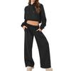 Women 2 Piece Outfits Long Sleeve Crop Hoodies Sweatsuits Casual Pullover Sweatshirts And Long Pants Set with Pockets