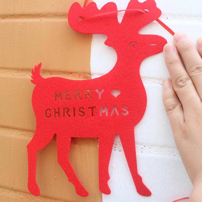 Cartoon Style Christmas Decorations Non-woven Fabric Banner For Festive Displays