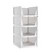 5 Pack Folding Closet Organizers Storage Box, Stackable Plastic Storage Basket, Closet Organizers and Storage Drawer Shelf Stora