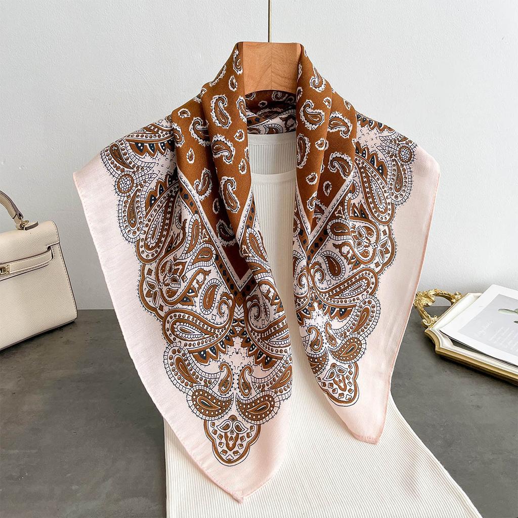 Spring and Autumn New Korean Small Square Scarf Women's 71 Cotton and Linen Versatile Small Scarf Neck Shirt Decorative Silk Scarf