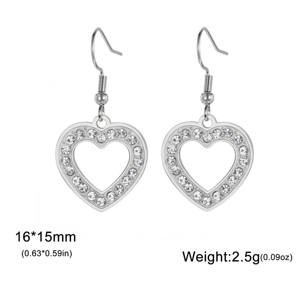 Stainless Steel Clear Zircon Heart Women's Earrings Drop Dangle Earrings Jewelry 2026 Trend Mother's Day Gift Wholesale