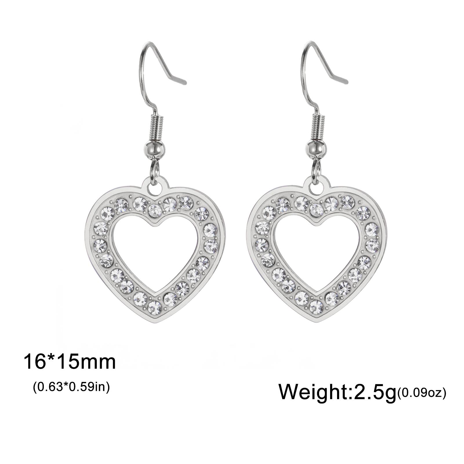 

Stainless Steel Clear Zircon Heart Women s Earrings Drop Dangle Earrings Jewelry 2026 Trend Mother s Day Gift Wholesale