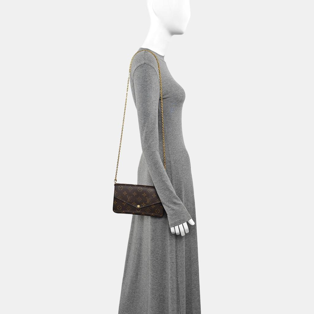 [Pre-Owned] Felicie Pochette Classic Monogram Coated Canvas And Leather Three-In-One Chain Bag - Very Good #1TMOXDJ