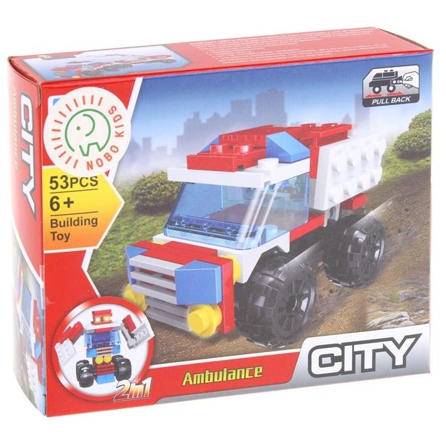 4in1 Construction Blocks Fire Department Fire Truck Robot Set of 4