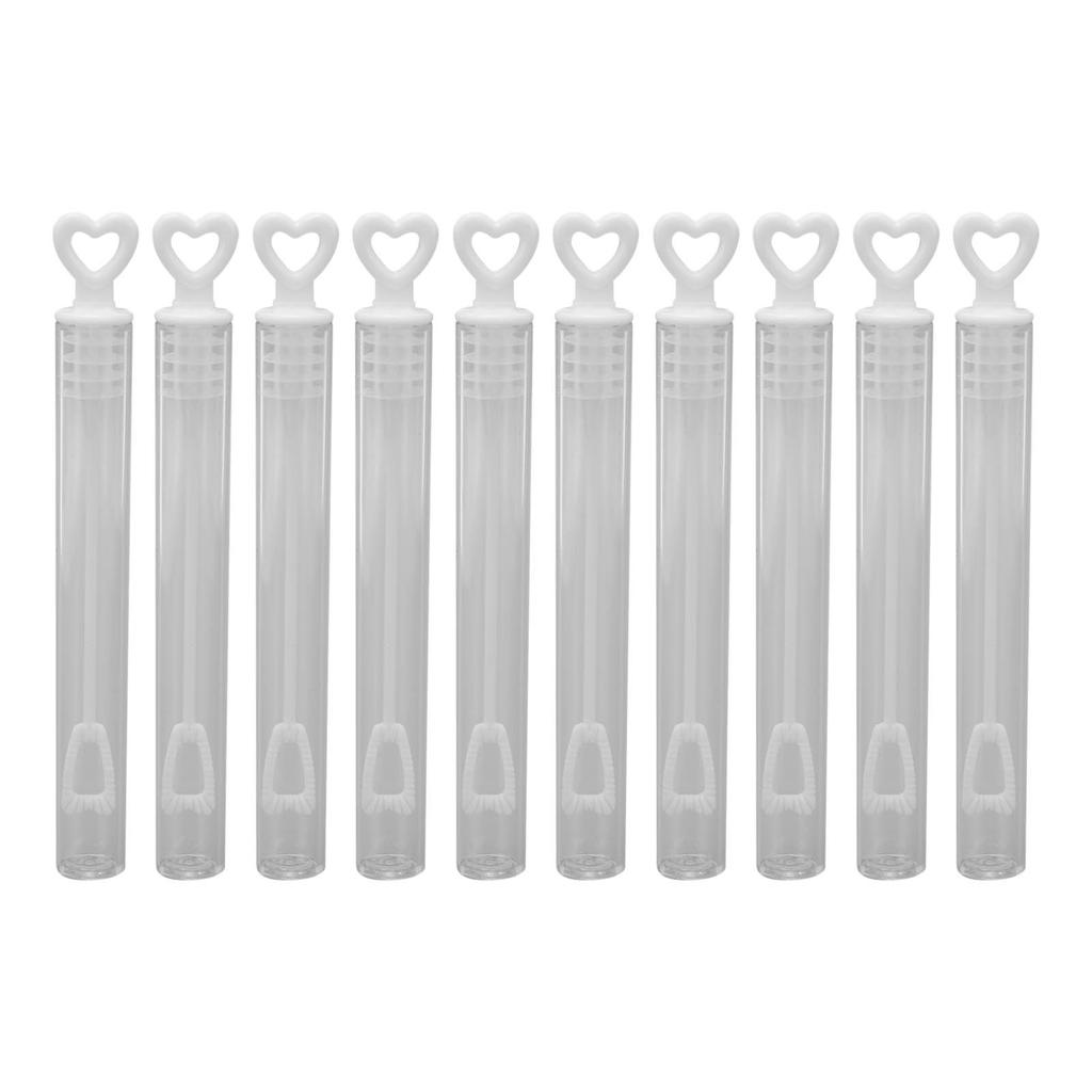 10PCS Small Bubble Wands Heart Shaped Transparent Bubble Wand Party Favors for Wedding Summer
