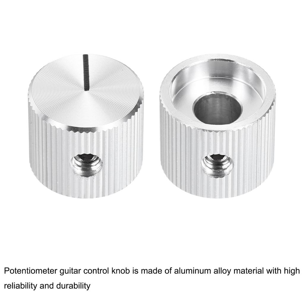 uxcell Aluminum Potentiometer Inner Diameter x Outer Diameter x Universal Control Knobs for Straight Line Silver 4-Pack Knobs, 1/4-inch (6mm) 5/8-inch