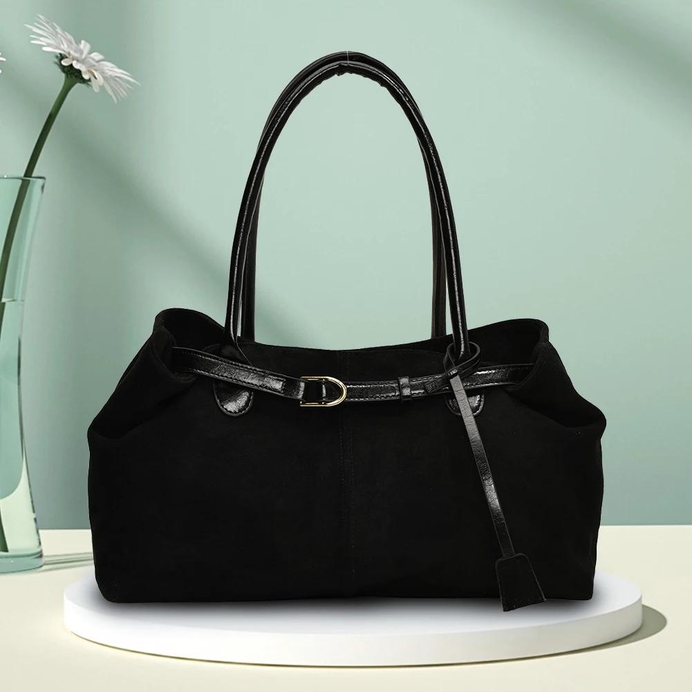 Women PU Fashion Shoulder Bag Large Capacity Casual Tote Handbag Solid Color Simple Commuting Bag Travel Hobo Bag