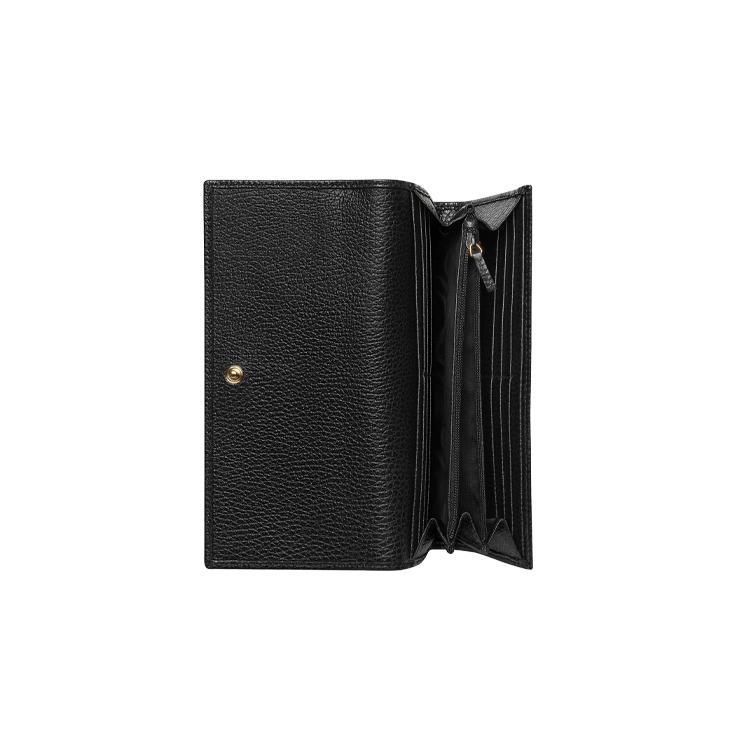 GUCCI Marmont Leather Wallet Regular Womens Black