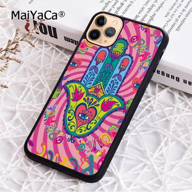 

MaiYaCa Hamsa Hand Amulet Psychedelic Phone Case For iPhone 17 Air 16 15 plus 11 12 13 14 pro max coque iPhone 11pro max
