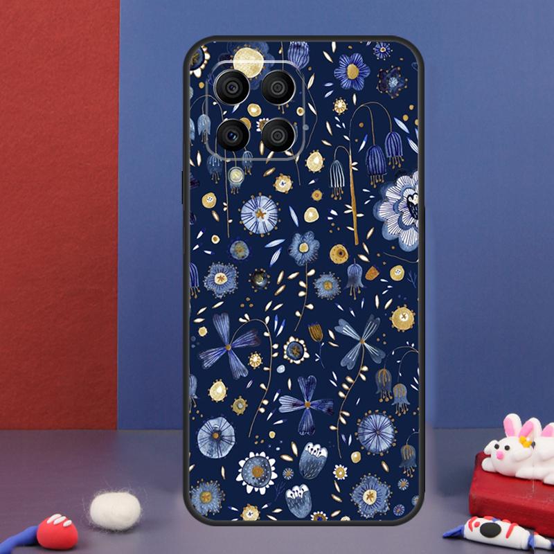Midnight Floral Case For Samsung Galaxy M13 M53 M06 M16 M31 M11 M35 M55 M15 M56 M36 M12 M32 M52 M14 M34 M54