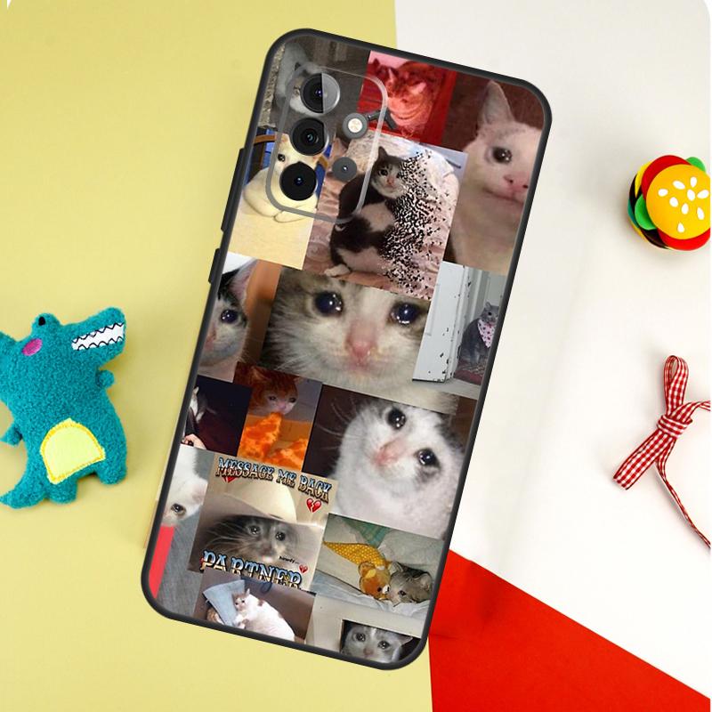 Crying Cat Memes And Dog For Samsung Galaxy A05 A06 A16 A54 A34 A14 A55 A35 A15 A53 A33 A13 A22 A32 A52 Phone Case