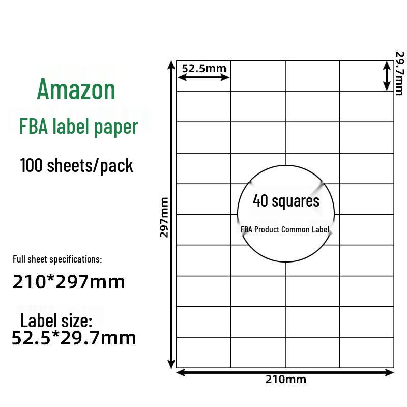 FBA Self-Adhesive Label Paper, 30 Grids, 6 Grids, 40UP44, 212427 Grids.