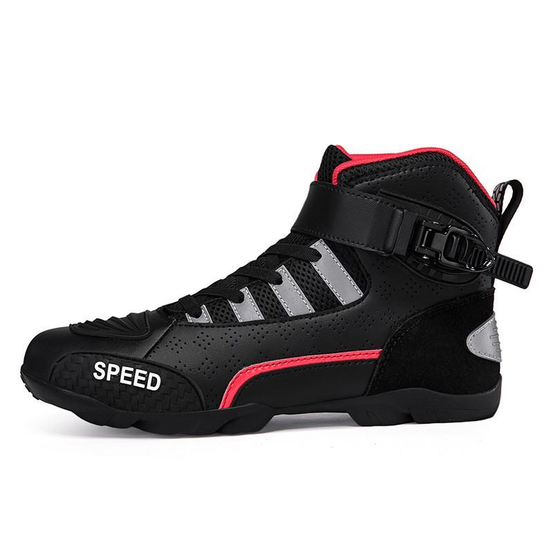 Mens Motorcycle Riding Boots All Season Off-Road Touring Shoes Bikers With Enhanced Ankle Support Slip-Resistant Sole
