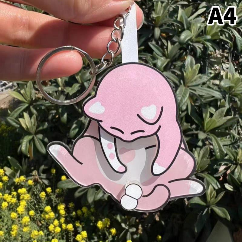 Creative Pull Play Egg Cat Keychain Pendant Cute And Funny Rotatable Acrylic Bag Pendant For Women Keyring Purse Bag Accessory