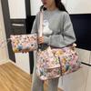 Cute travel bag women's lightweight cartoon printed travel bag large capacity hand-held short-distance luggage bag fitness bag