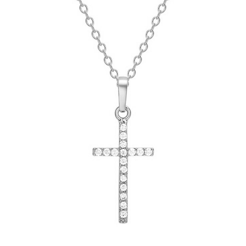 Punk Cross Cross Necklace Zircon Clavicle Chain New Pendants  for Women Men