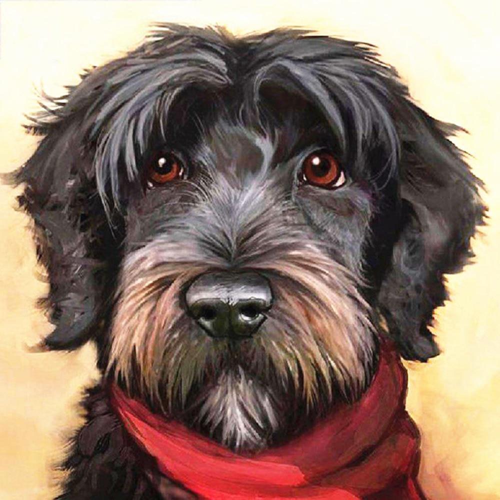 Diamantové vyšívání Dog Cross Stitch Full Drill Square Diamond Painting Animal Mosaic Decor for Home