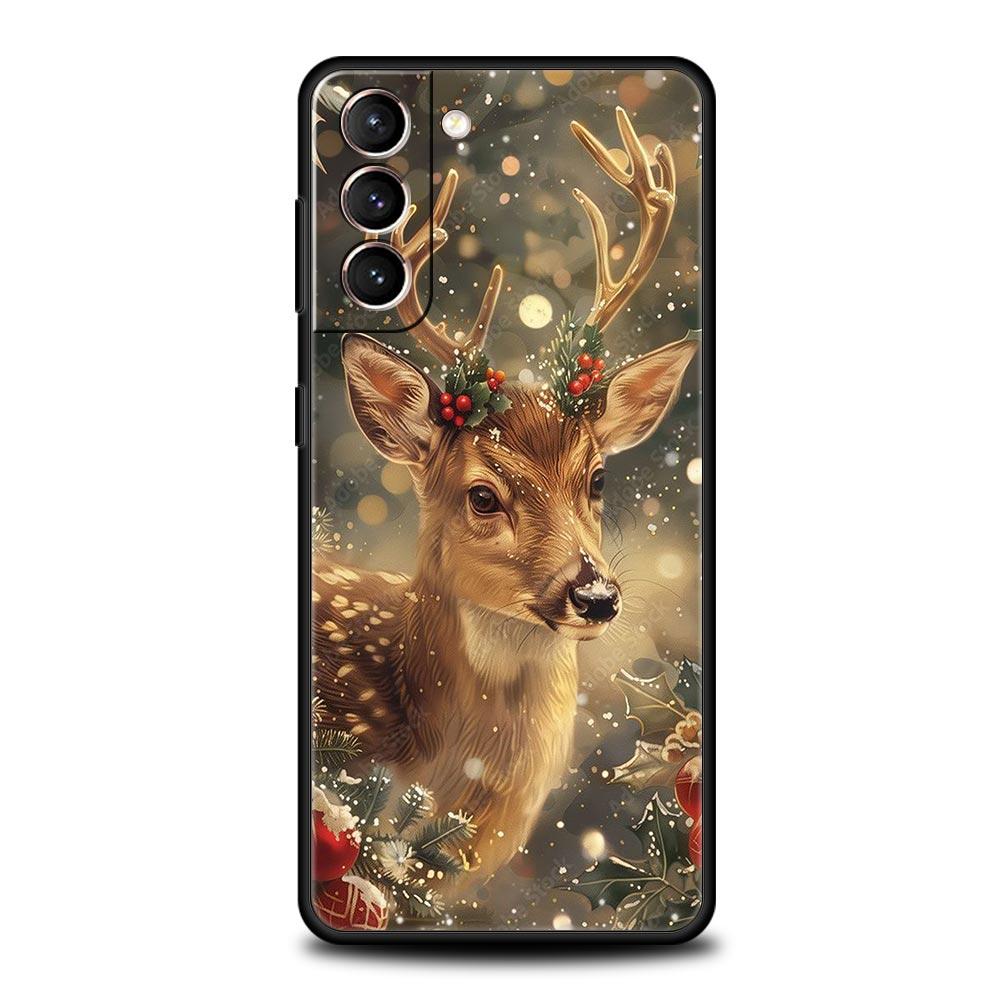 Cartoon Animal Deer Phone Case Cover for Samsung Galaxy S26 S25 S24 S23 S22 S20 S21 FE Ultra S25 Edge Plus 5G Soft TPU Shell Bag