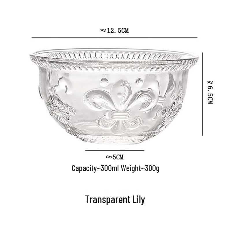 Embossed Glass Salad Bowls
