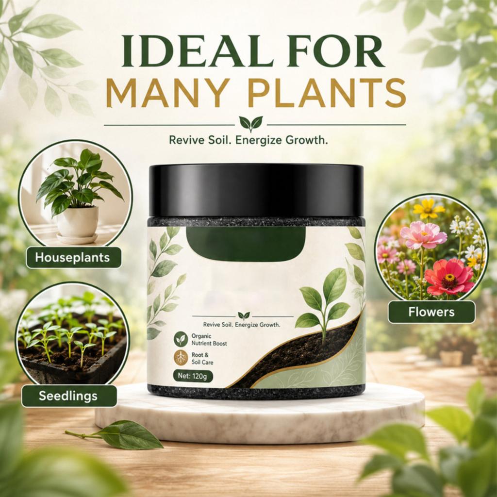 Ammendante per Terriccio Piante 120g Potenziatore Nutrizionale Biologico Cura di Radici e Terreno Rivitalizza il Terreno Energizza la Crescita Adatto per Piante da Interno ed Esterno