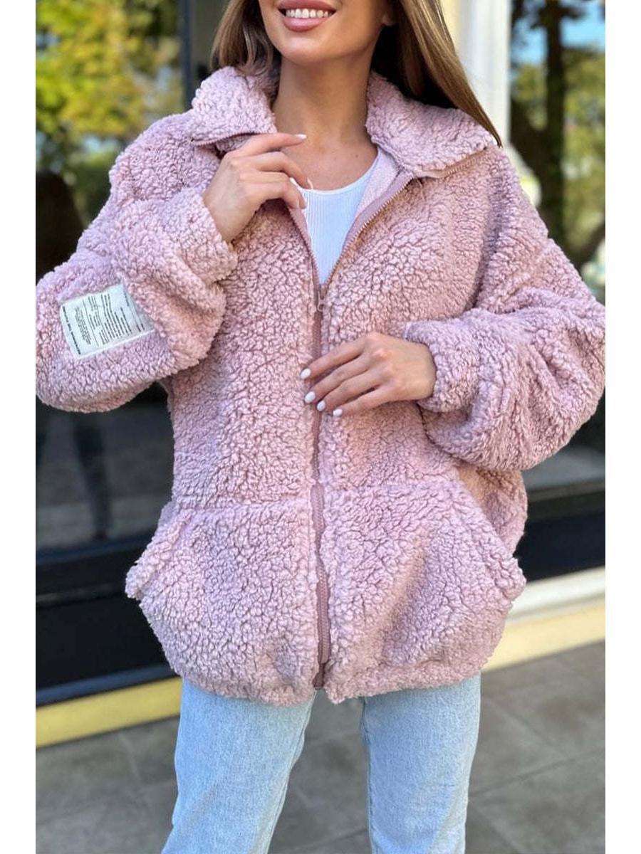 

Женский плюшевый свитер-кардиган на зиму 2024 года XXXL розовый