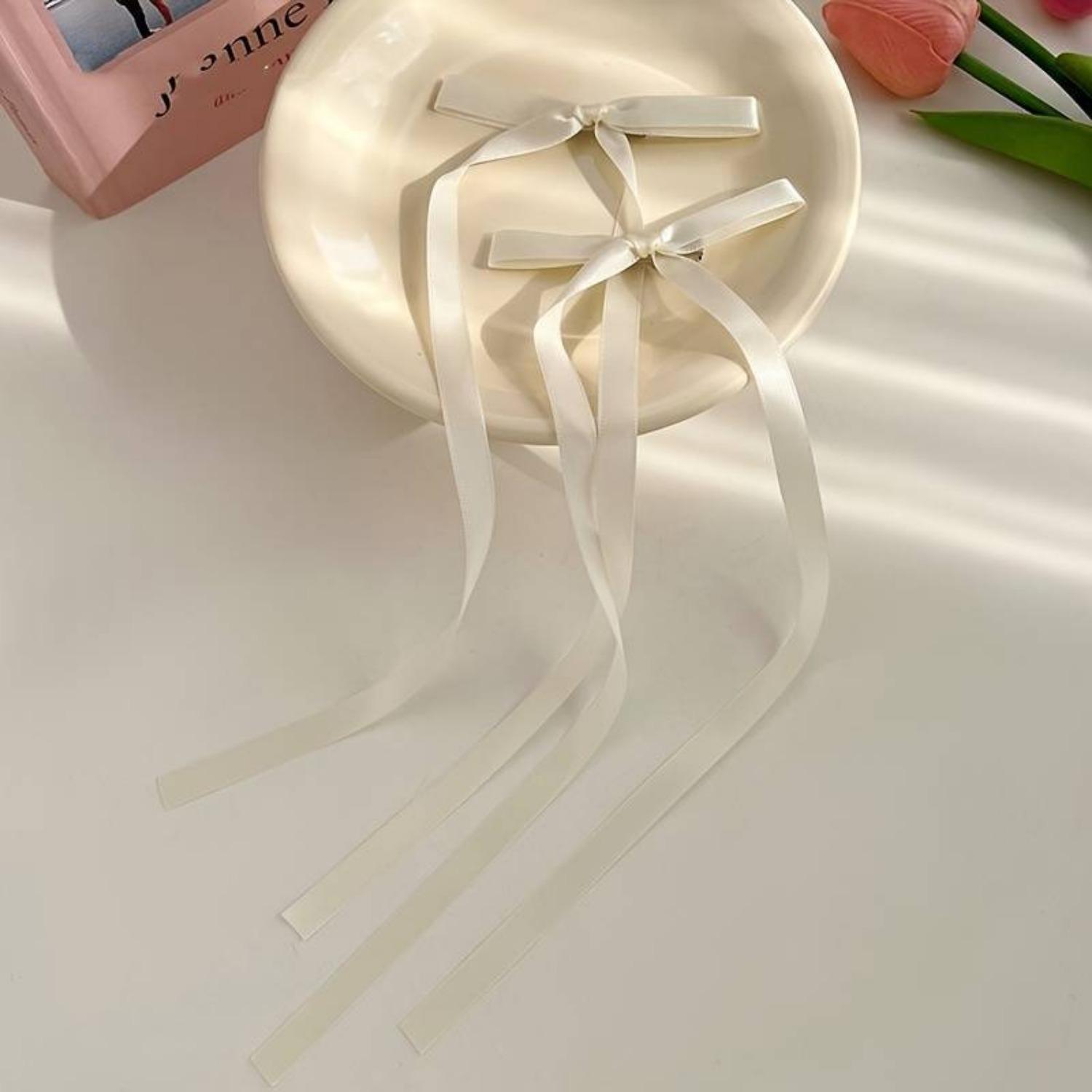 

2-piece set of colorful double knot bow ribbon hair clips, cute and sweet for Women Girls Hair Accessories