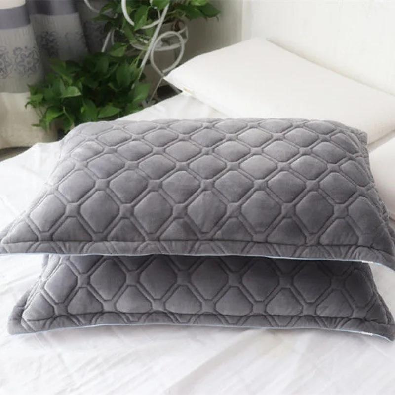 Crystal Velvet Pillowcase Solid Color Winter Warm Pillow Cases Decoration Household Pillow Covers Bedding for Home Decoration