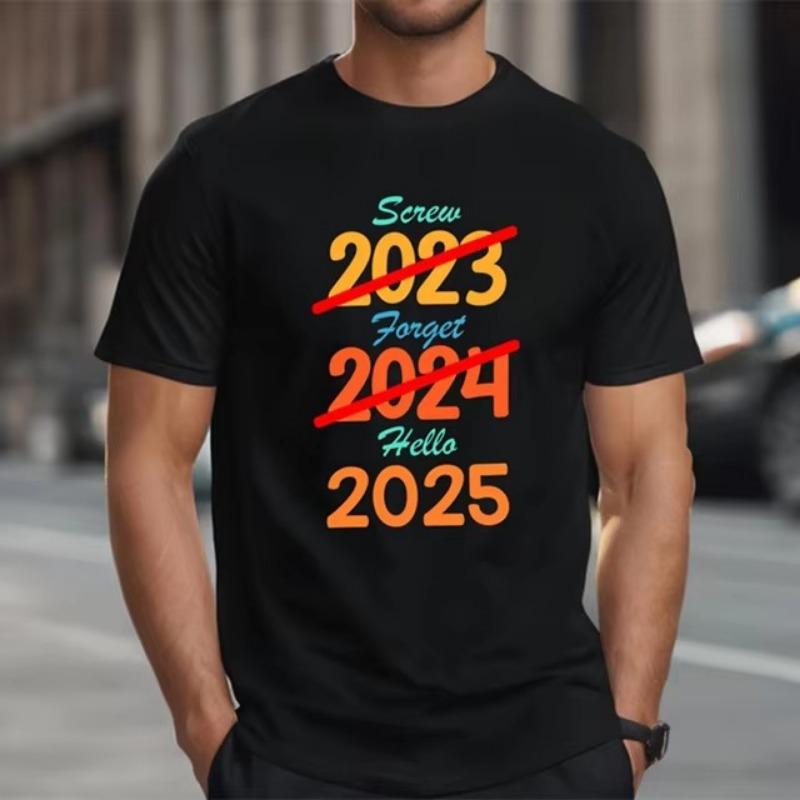 Šťastný nový rok 2025 3D tištěné tričko ležérní móda unikátní vzor tričko veselé Vánoce festival trendy populární tričko top