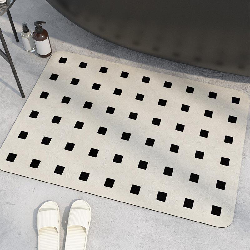 Modern Simple Marble Diatom Mud Floor Mat, Bathroom Non-Slip Floor Mat, Bathroom Door Water-Absorbing Quick-Drying Floor Mat