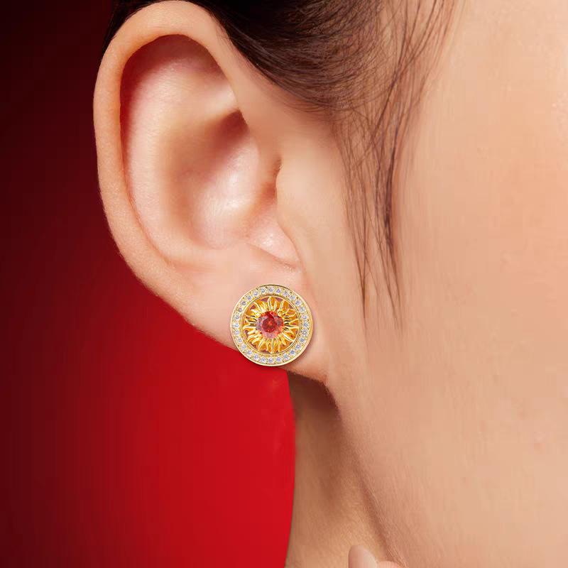 Sunflower Jewelry Set: Stud Earrings, Bracelet, Necklace - Elegant Accessories for Qixi & Valentine's Day