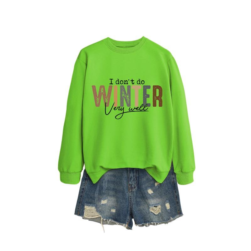 Womens Long Sleeve Round Neck Graphic Print Loose Fit Sweatshirt Casual Fashion Top