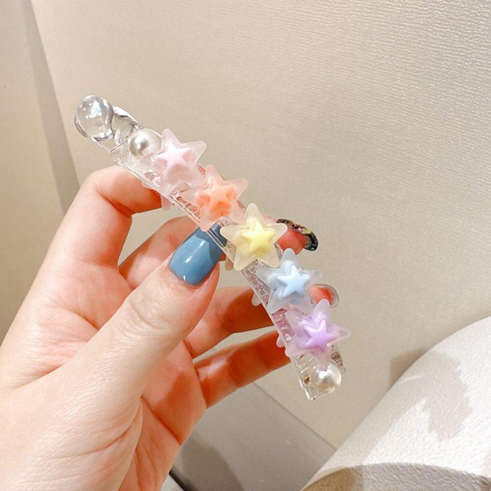 Acrylic Claw Clips Colorful Ponytail Holders Simple Hair Clips Curly Long Straight Short Hair