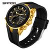 SANDA G Style Men Sport Watch Luxury Waterproof Chronograph Quartz Wristwatches LED Analog Digital Date Week Multifunction Clock