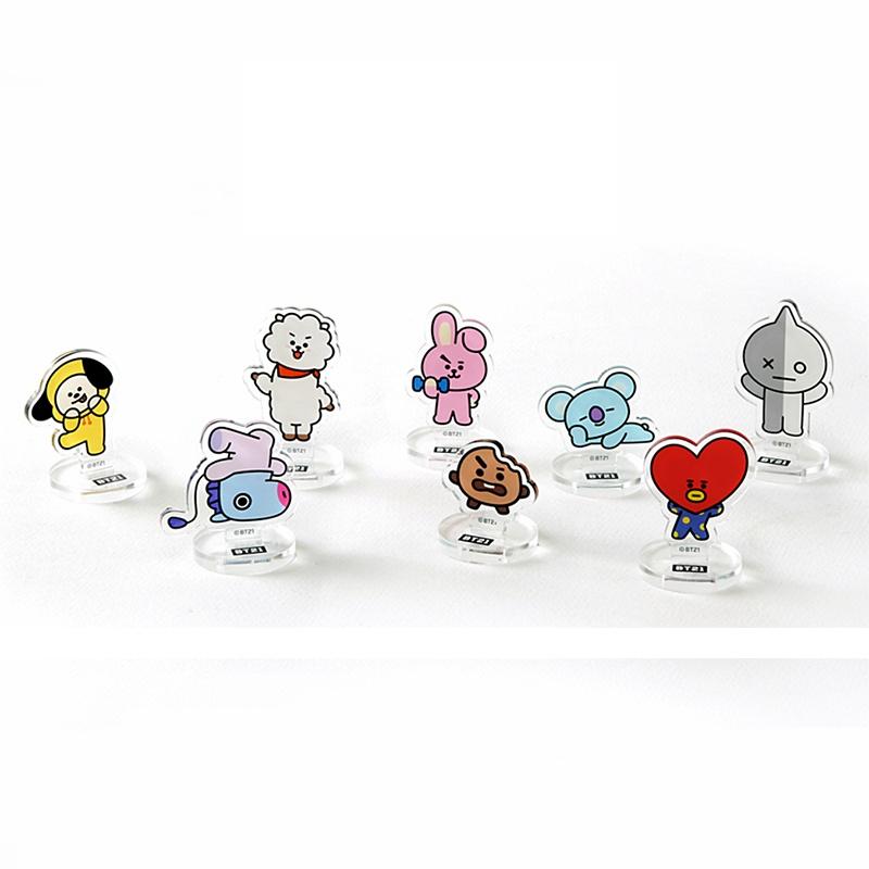 Kpop Bts Bt21 Cute Standee Action Figure Doll Van Acrylic Standing Decor Table