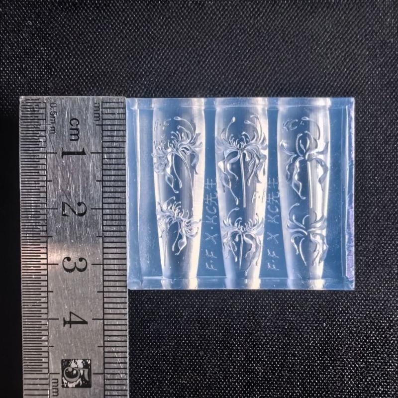 3D Lycoris Radiata Flower Silicone Nails Art Mold Transparent Manicure Carving Mold Diy Red Lily Floral Patterns Moulds