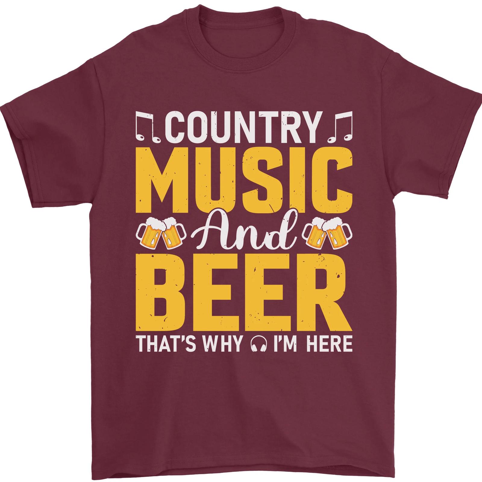 Country Music And Beer That Why I m Here Mens T-shirt Cotton S