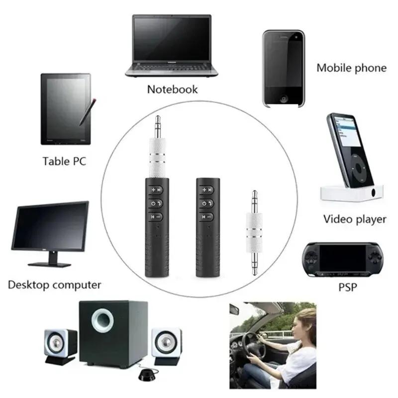 Auto Bluetooth 5.0 Empfänger 3,5mm 3,5 AUX Klinke Stereo Musik Audio Auto Kit Sender Lautsprecher Verstärker Drahtloser Adapter mit Mikrofon