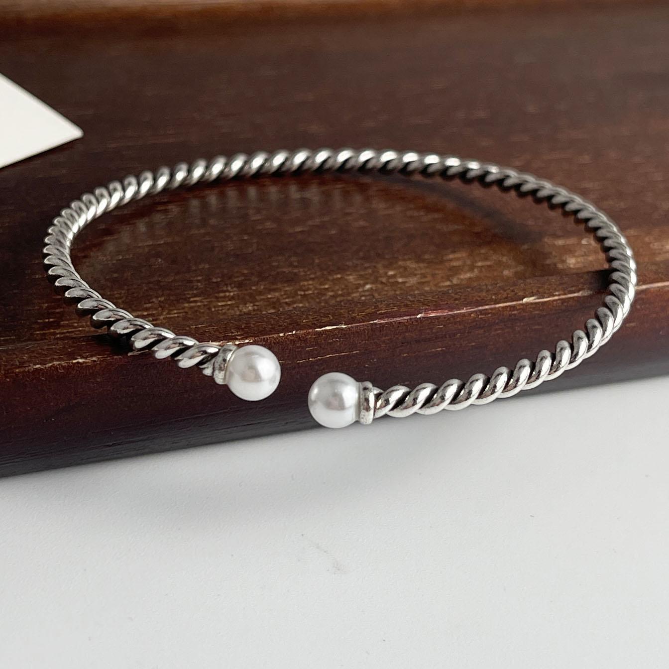 

100% Solid 925 Sterling Silver Retro Bracelet for Women Men Vintage Handmade Fish Flower Red CZ Simple Bracelet Birthday Gift