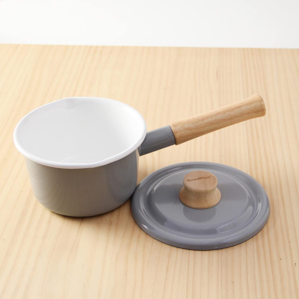 Special Order Pan with Lid GoodPlus+ <Cotton> (Milk 14cm, Gray)