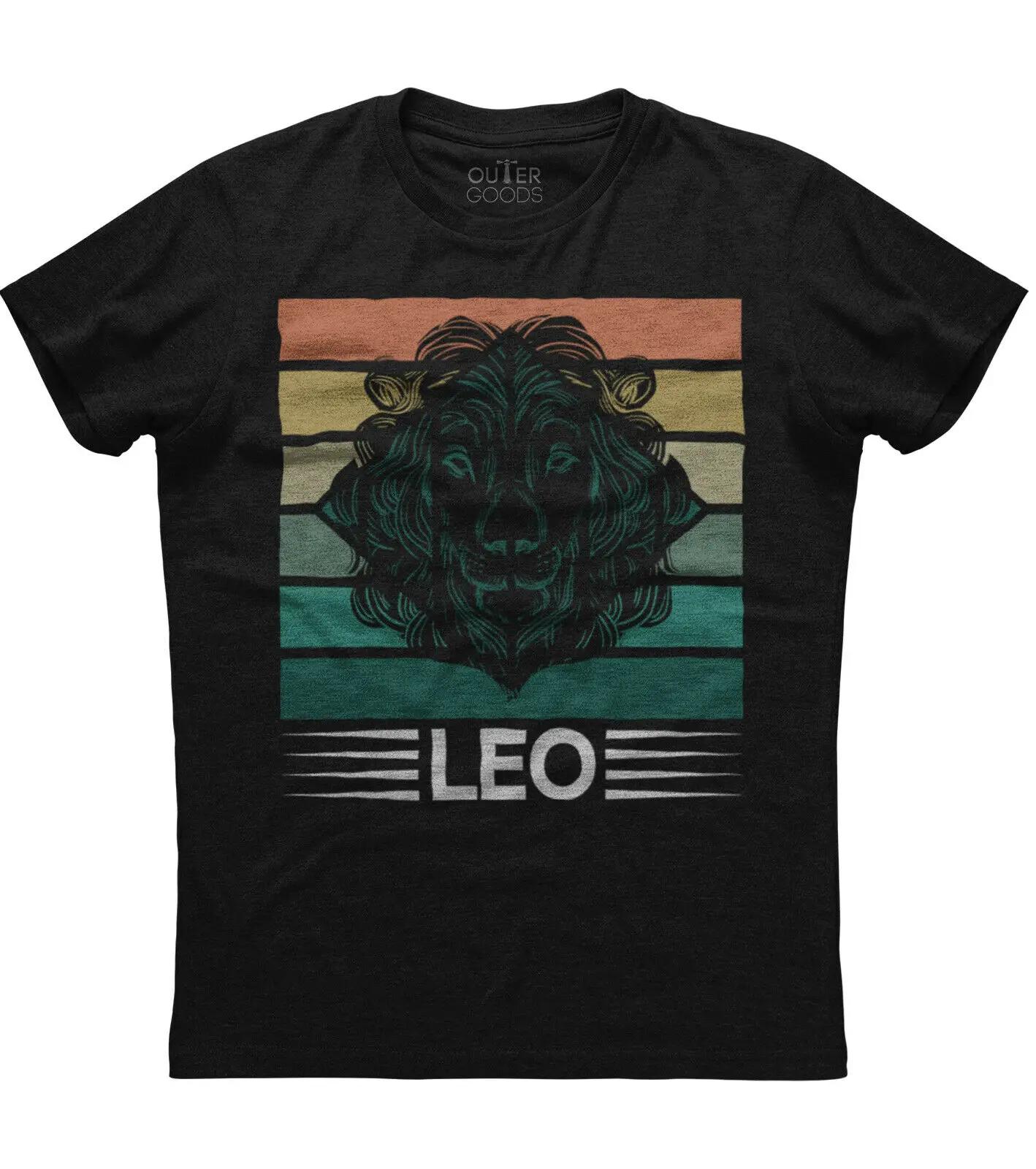 

Vintage Design Leo Zodiac Sign Birthday Gift TShirt Summer Cotton ONeck Short Sleeve Mens T Shirt New S3XL 4XL