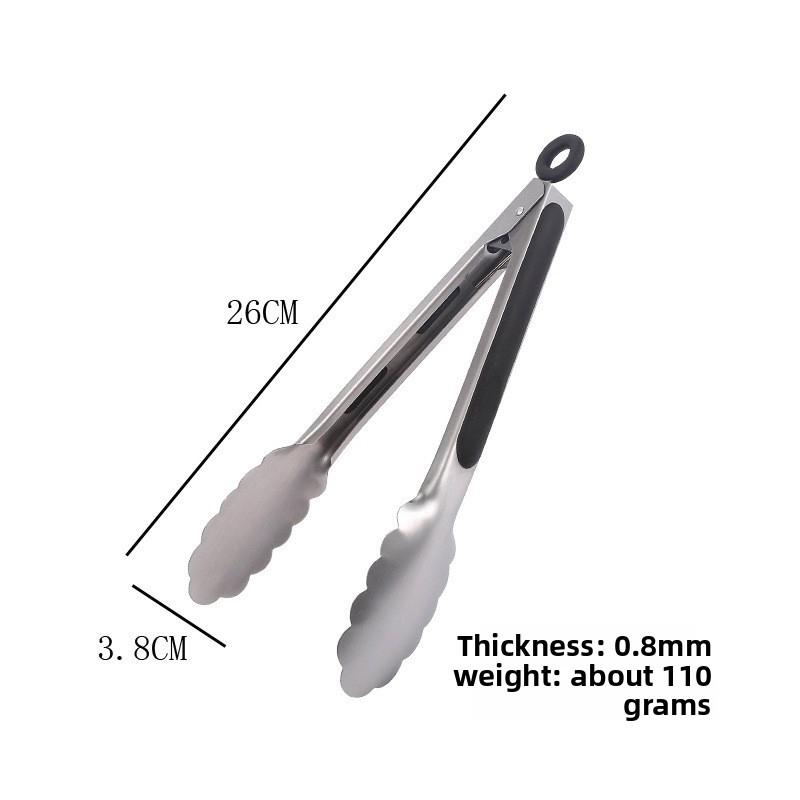 Thickened Stainless Steel Food Tongs, Heat Resistant BBQ Grill Clips, Kitchen Barbecue Sausage Serving Cooking Tools