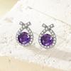 French High-End Geometric Zircon Stud Earrings Set - Elegant and Versatile for Daily Wear