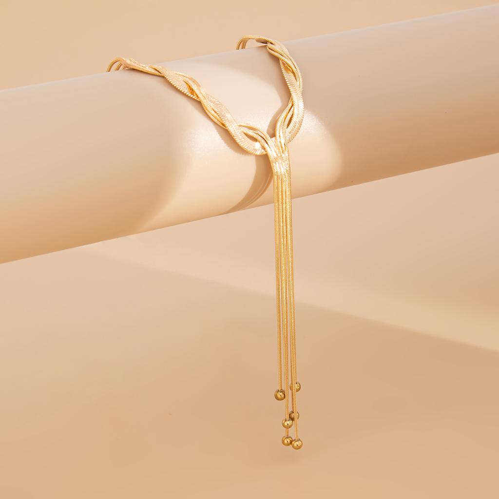 SHIXIN Collana a Catena Serpente Lunga Piatta da Petto per Donna Sexy Ciondolo con Nappe Choker Catena per Maglione Gioielli alla Moda da Donna sul Collo