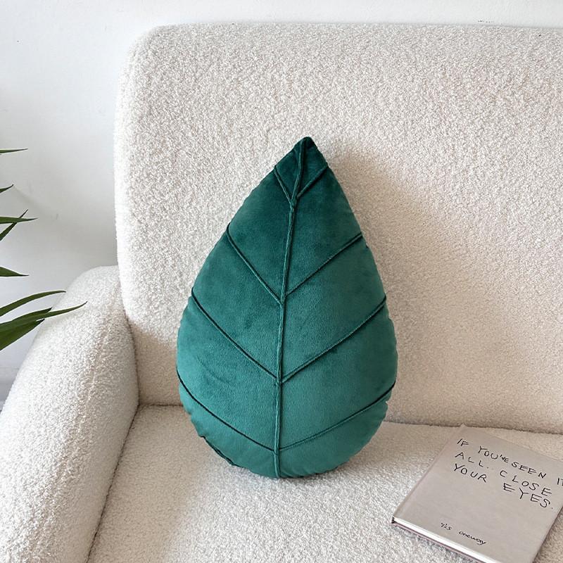 Cuscino Decorativo Foglia Scandinava con Copertura in Peluche per Decorazione del Soggiorno