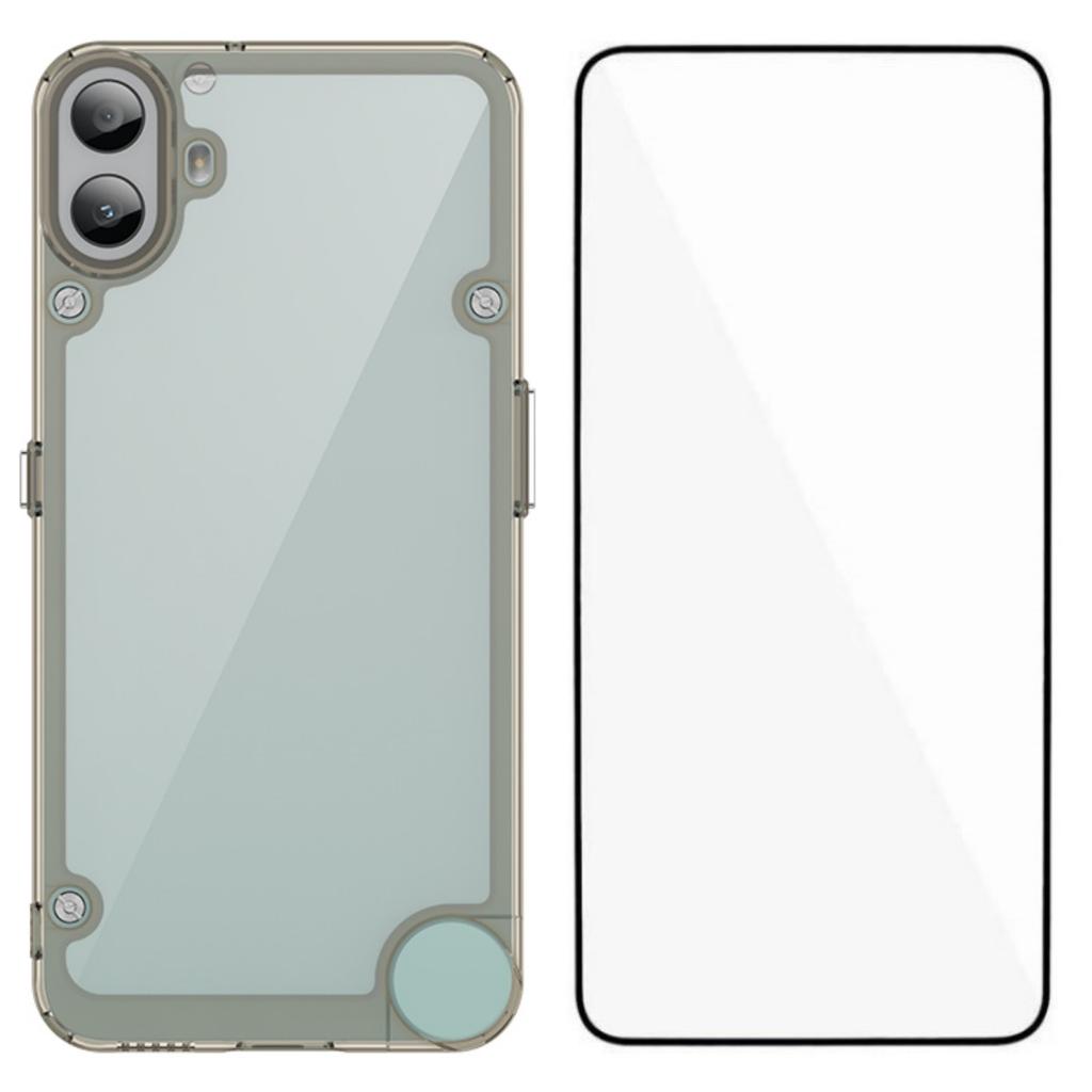 Pro Nothing CMF Phone 1 Pouzdro na telefon WANLONFENG Série XC TPU Akrylový kryt s tvrzeným sklem (Velký otvor pro objektiv)