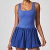 Women's Golf and Tennis Sports Jumpsuit - Casual Fitness Dress with Fake Two-Piece Skirt