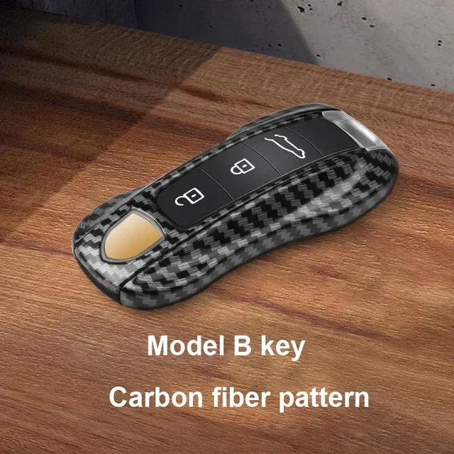AABKV1 Solid Color ABS Car Key Case Cover Accessories For Porsche Panamera 2017 Cayenne 2018 2019 911 2020 2021 2022 2023 2024 Taycan