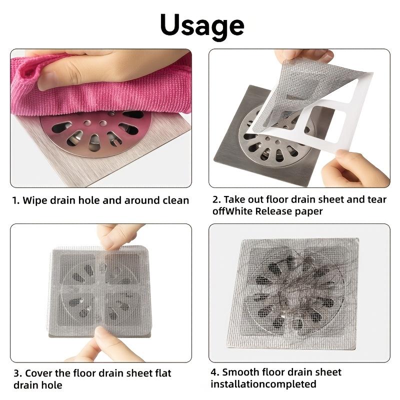 10Pcs Disposable Shower Drain Hair Catcher Mesh Shower Drain Covers Floor Sink Strainer Filter Hair Stopper For Bathroom Kitchen
