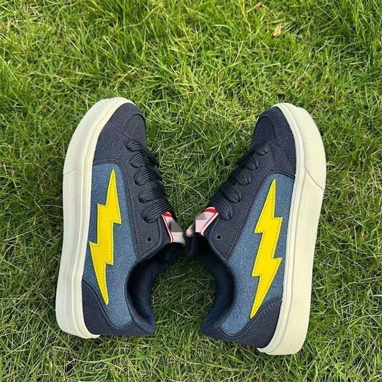 Thick baseplate shoes spring new leisure sports student lightning retro bread shoes