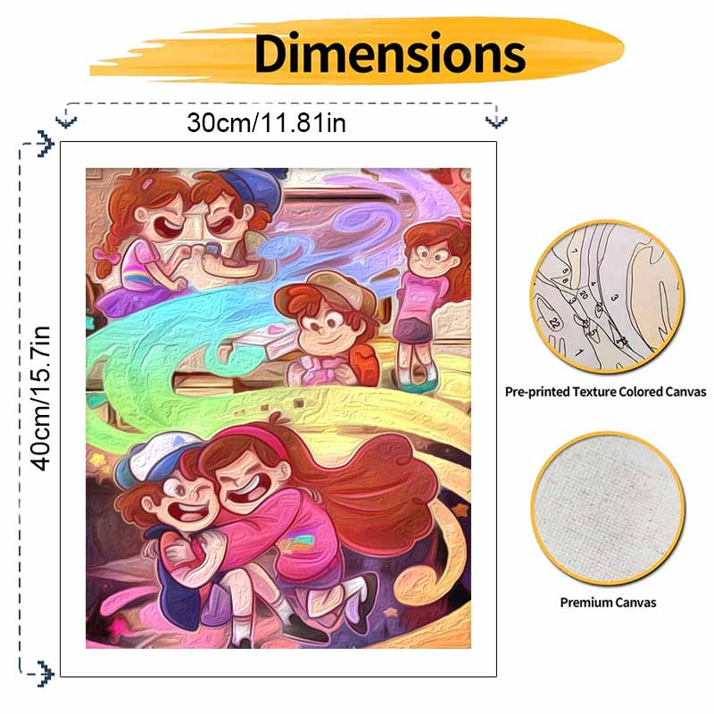 Disney Gravity Falls Oil Paint By Numbers Hand Painting Kit. Cartoon Anime Wall Home Decor Art Gift
